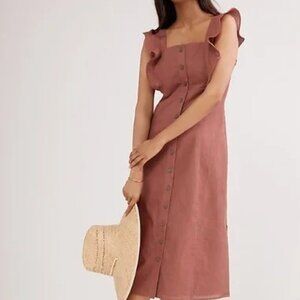 HUTCH "Ruffled Maxi Dress In Assorted-Rust Red"